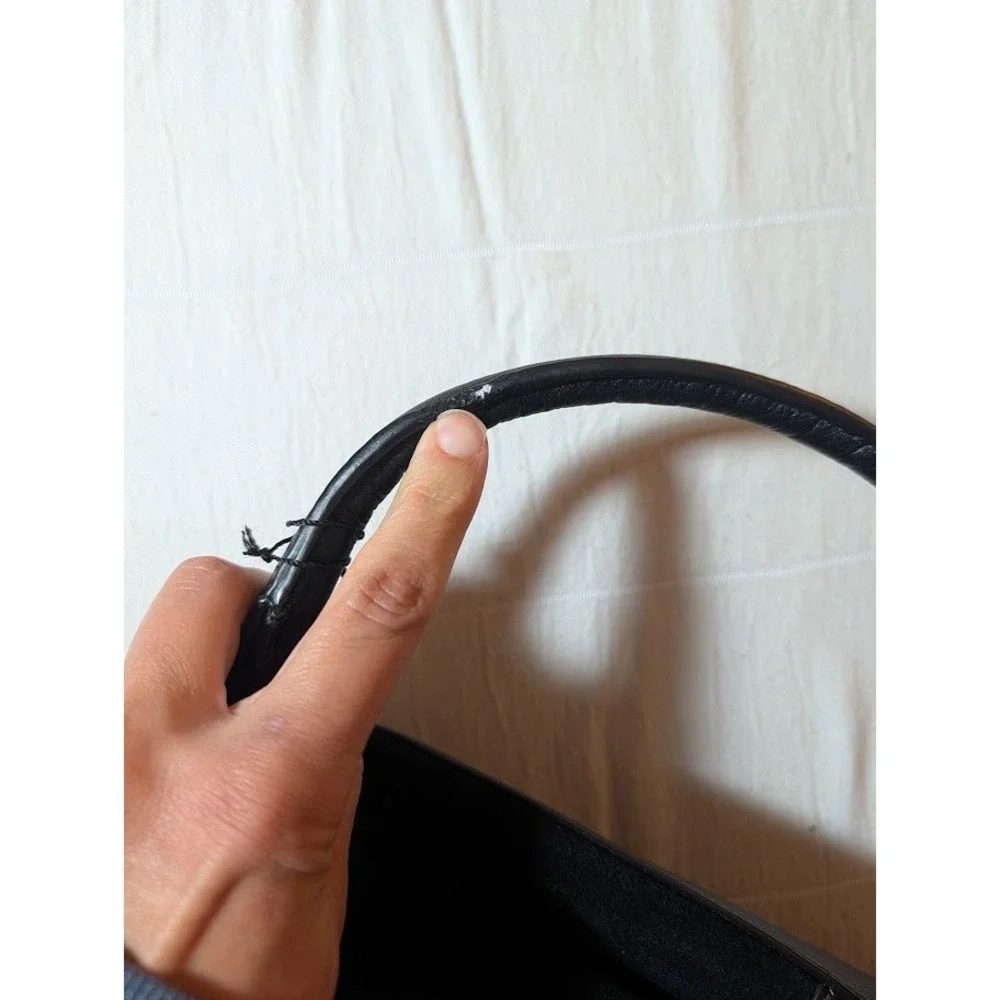 Nanette Lepore Black Suede & Leather Satchel Crossbody‎ Bag Purse Designer